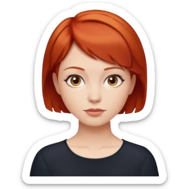 Branca ruiva cabelo curto sticker