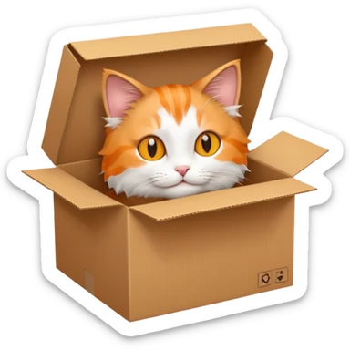 cat in boxe sticker