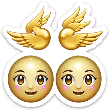 sparkling wink and blink symbols, no face sticker