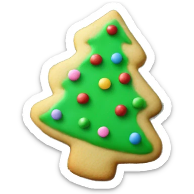 christmas tree single sugar cookie  sticker