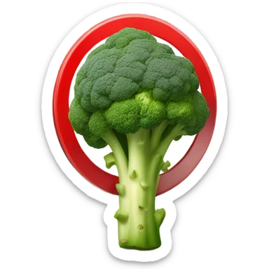 brocolli with stop stop sign on it sticker