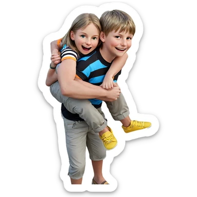 piggyback fun in the sun sticker