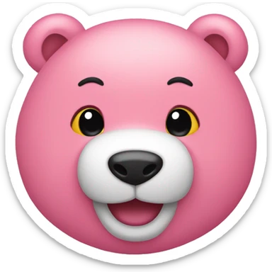 Oso color rosa sonriendo sticker