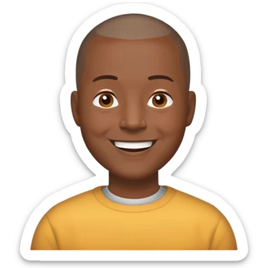 Nam, 50 tuổi, đầu đinh, cười tươi, da đen sticker