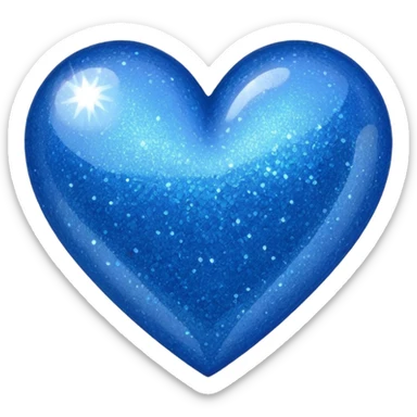 glitter heart blue sticker