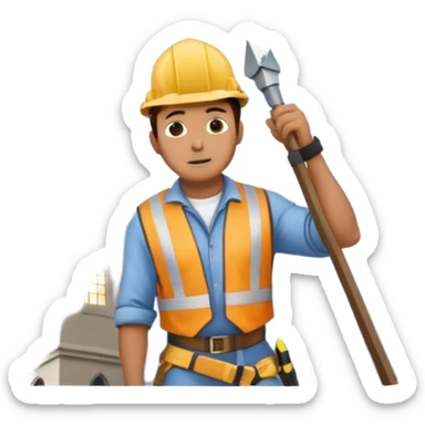 steeplejack man lightning strike on a church spire sticker