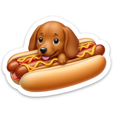 A dog inside a hotdog sticker