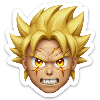 A super Saiyan Goku skull head emoji sticker
