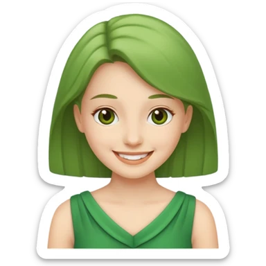 green dress character. sticker