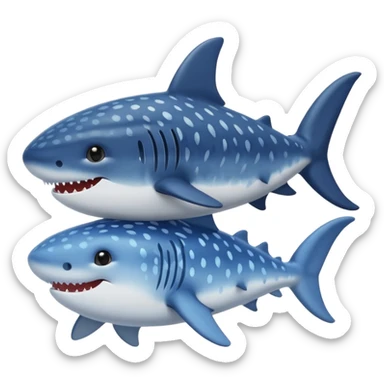 Whale shark holding a cat sticker