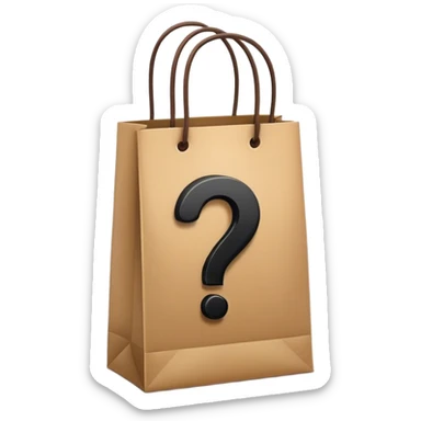 black simple and easy goodiebag with question mark boxes in it sticker