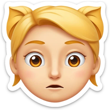 Crea una cara de atrevido con cara de nervios.  sticker