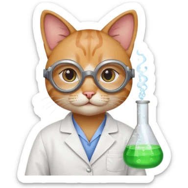 Chemist cat sticker