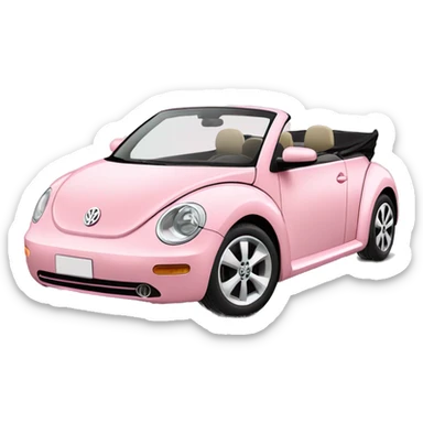Pastel pink Volkswagen new-beetle convertible  sticker