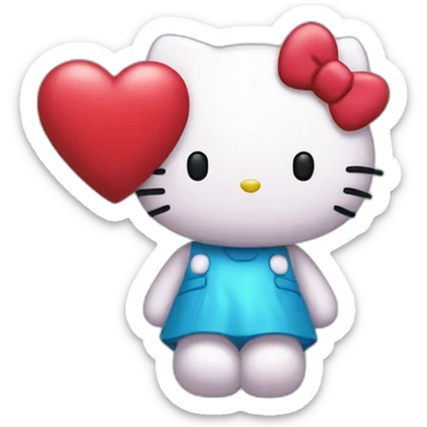 hellokitty and heart sticker