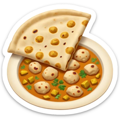 make me a chapati with chicken curry but make sure it is a emoji and not a image sticker
