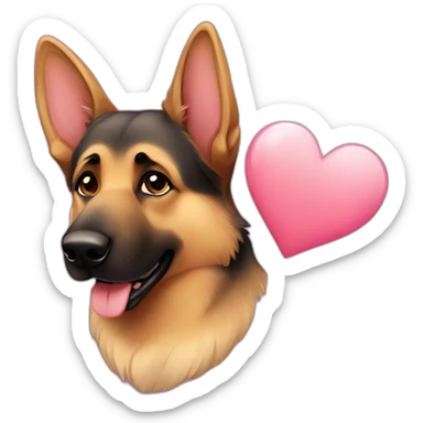 German shepherd in love sticker