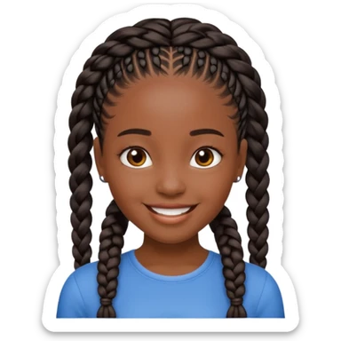 black girl with braids sticker