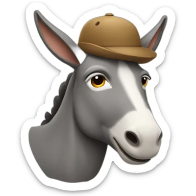 donkey with a beret sticker