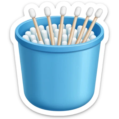 A bunch of Cotton swabs in container  sticker