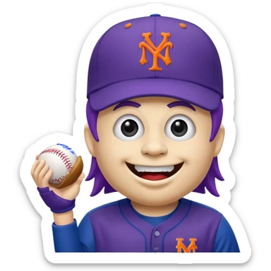  McDonald’s grimace mascot dressed in New York Mets gear sticker