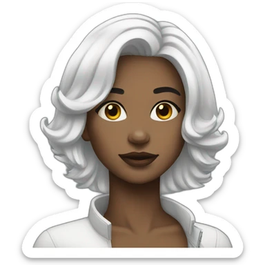 cool girl with white hair  sticker