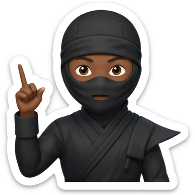 Crea un memoji con este emoji 🥷🏽 y este👈🏽 sticker