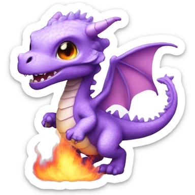 lilac baby fire breathing dragon  sticker