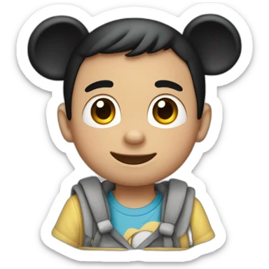 Niño con orejas de Mickey sticker