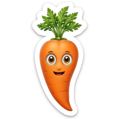 Create a curved carrot with eyes sticker