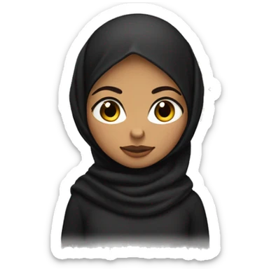 Lightskin girl with black headscarf, bug briws and dark brown eyes in front of a macbook sticker