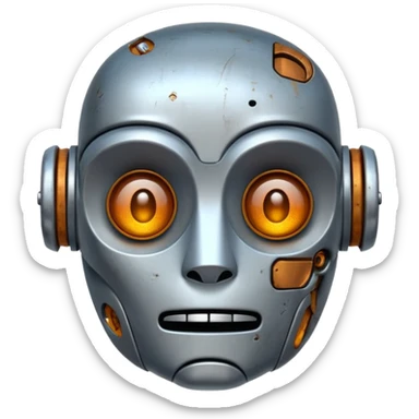 make a tired old robot emoji sticker