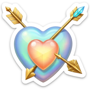Opal heart with arrow through it  sticker