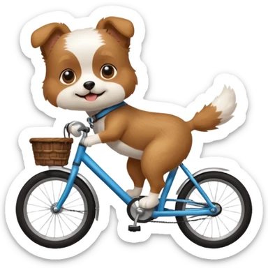 small dog on a bike sticker