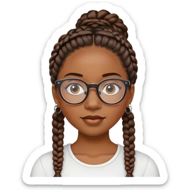 black girl with braids and glasses and good earrings sticker