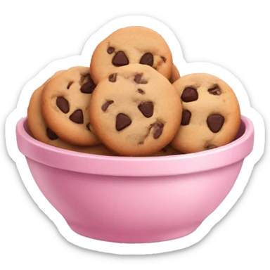 Cookies in a soft pink bowl sticker