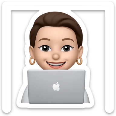 keep her 10 kilos lighter, gold earring rings, visible smiling lips, and same style as the original image sticker