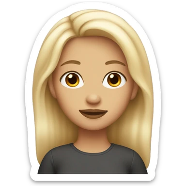 Girl with blond highlights brown eyes and full lips  sticker