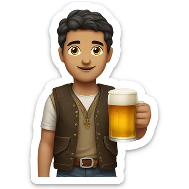 Armenian boy with beer sticker
