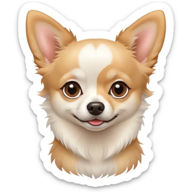 White dog Pomeranian mixed chihuahua  sticker