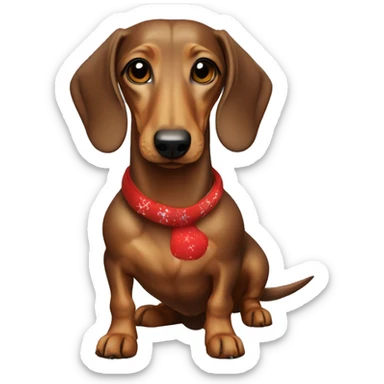 Dachshund  with a Christmas mood  sticker