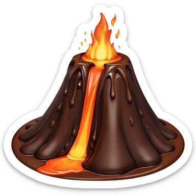 Volcano Experiment instead fire chocolate is coming out  sticker