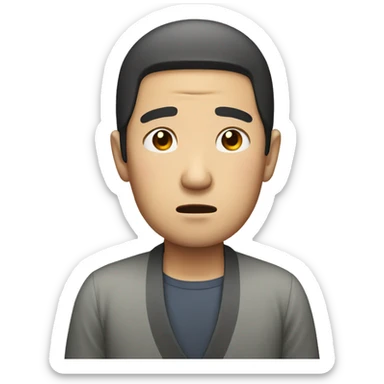 japanese man worried sticker