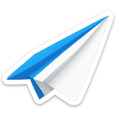 Blue paper plane  sticker