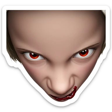 male portrait with blood sticker