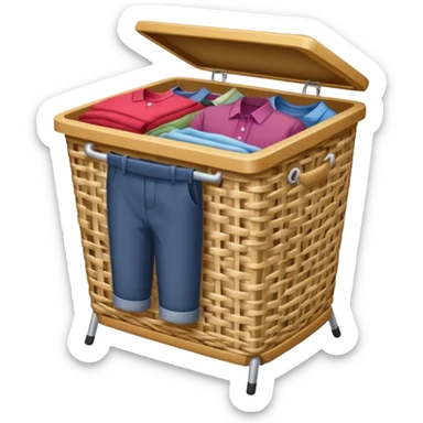 clothes hamper with legs sticker
