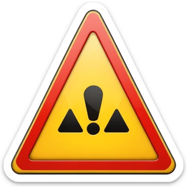 warning sign yellow triangle exclamation mark centered sticker