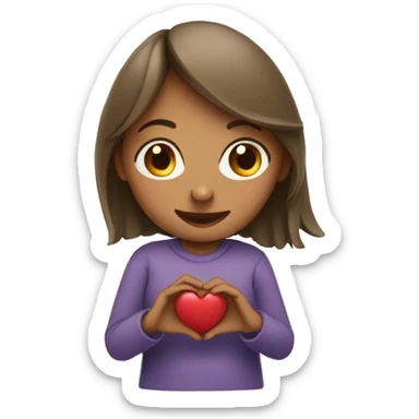 A female making a heart with her hands  sticker