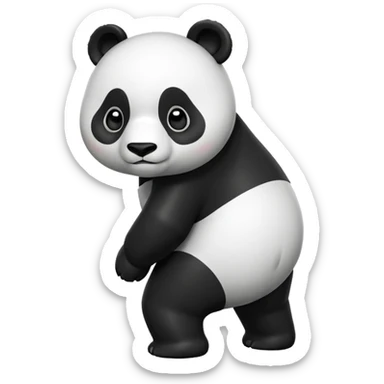 thick panda turned around sticker