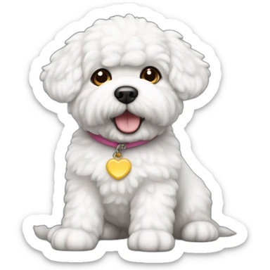 perro bichon blanco sticker